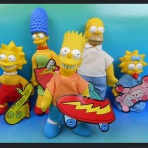 COMPLETE Rare 1990 Burger King Simpson family dolls